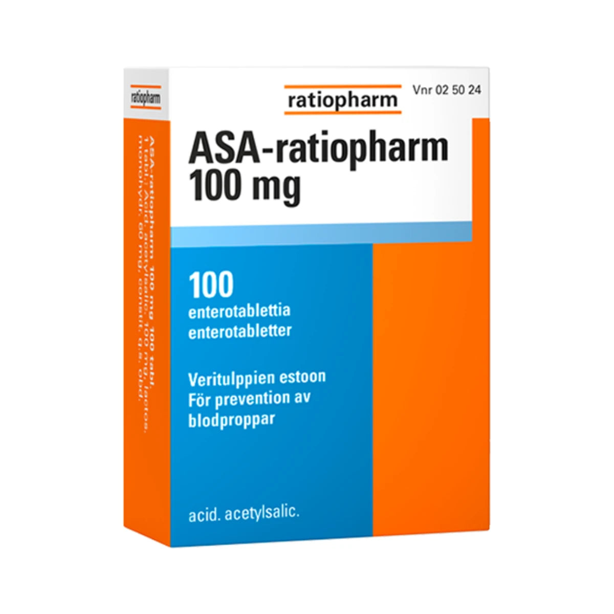 ASA-RATIOPHARM 100 mg enterotabletti 100 kpl