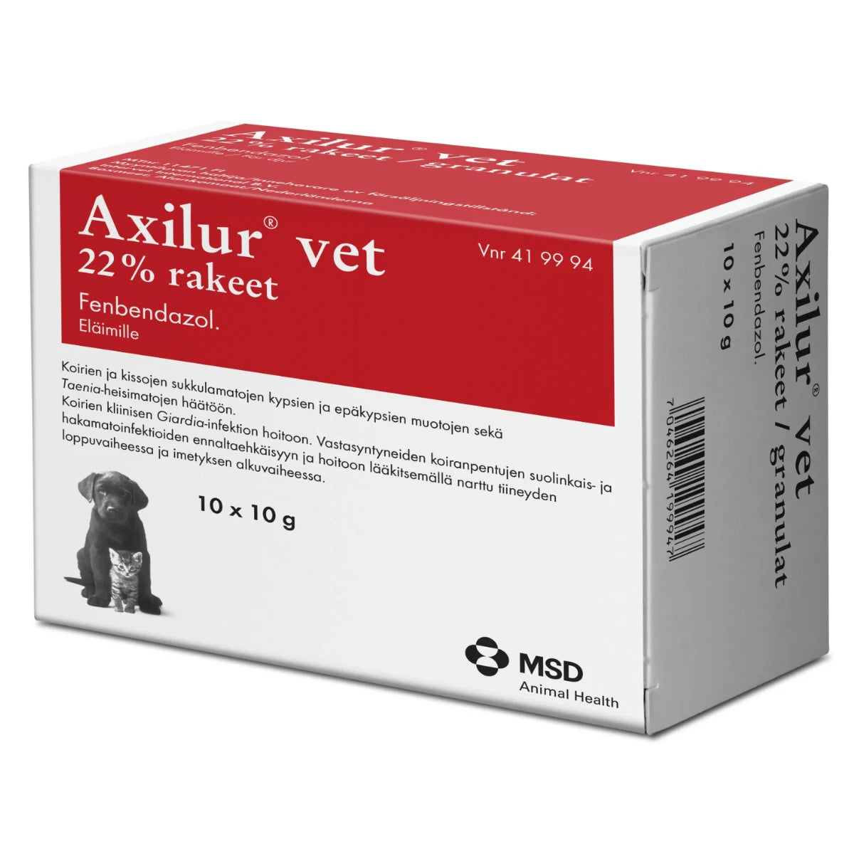 AXILUR 220 mg/g vet rakeet 10x10 g koirien ja kissojen loishäätöön