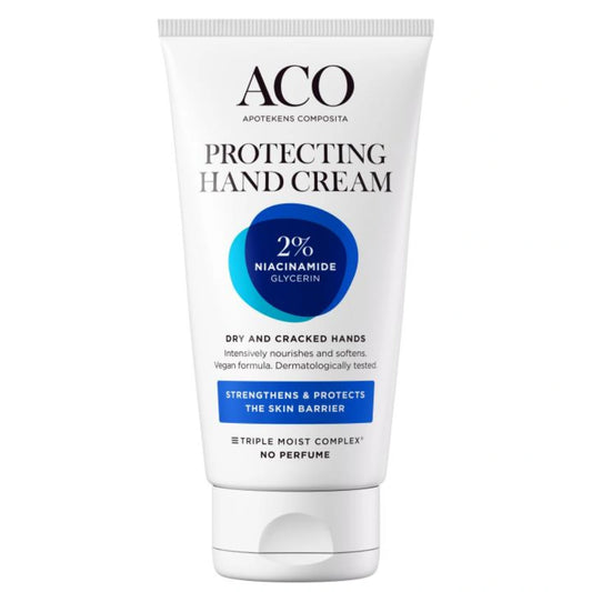 ACO Body Protecting Hand Cream käsivoide 75 ml hajusteeton käsivoide, joka imeytyy tehokkaasti vahvistaen ihon omaa suojakerrosta