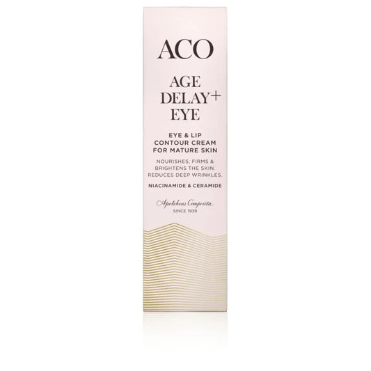 ACO Face Age Delay+ Eye & Lip Cream hajusteeton 15 ml Kohdennettua anti-age hoitoa silmän- ja huultenympärysiholle