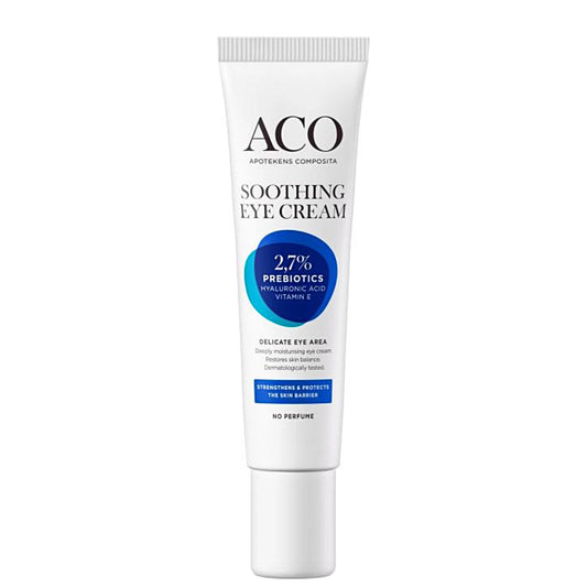 ACO Face Soothing Eye Cream Protect silmänympärysvoide 15 ml vähentää turvotusta ja tummia silmänalusia, hajusteeton.