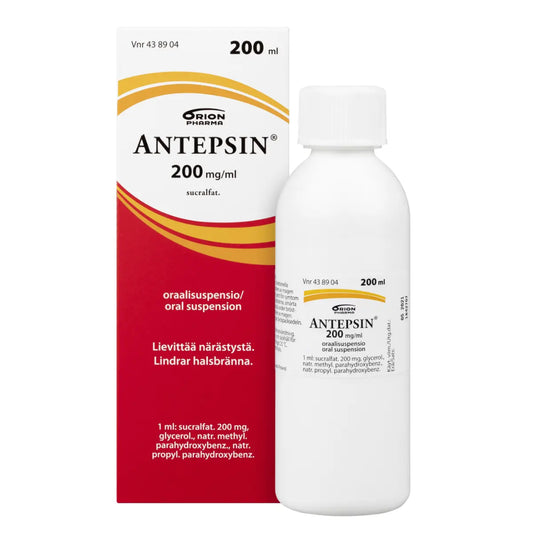 ANTEPSIN 200 mg/ml oraalisuspensio 200 ml lievittää närästystä