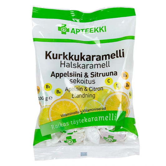 APTEEKKI Kurkkukaramelli Appelsiini & Sitruuna sekoitus 100 g