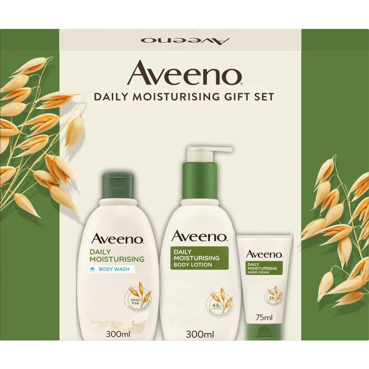 Aveeno Daily Moisturising lahjapakkaus (Lotion, Wash, Hand Cream) 1 kpl