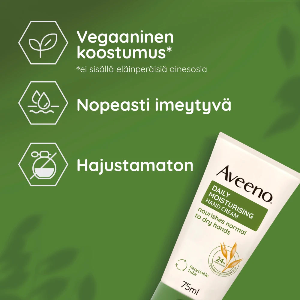 AVEENO Daily Moisturising Hand Cream käsivoide vegaaninen koostumus