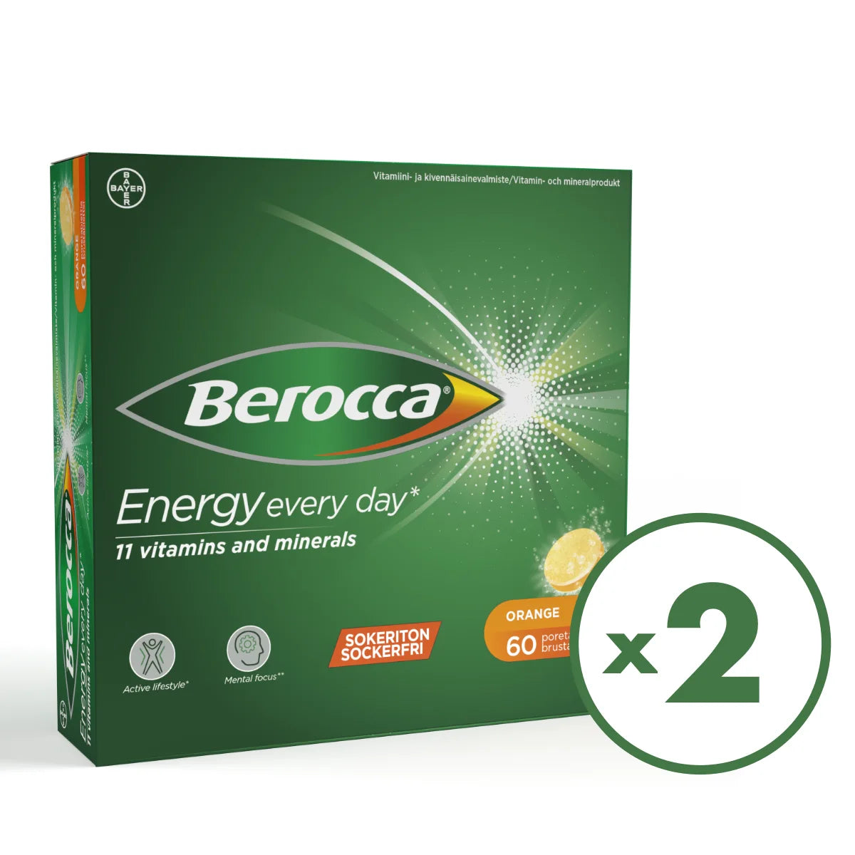 BEROCCA Energy Orange poretabletti 2x60 kpl