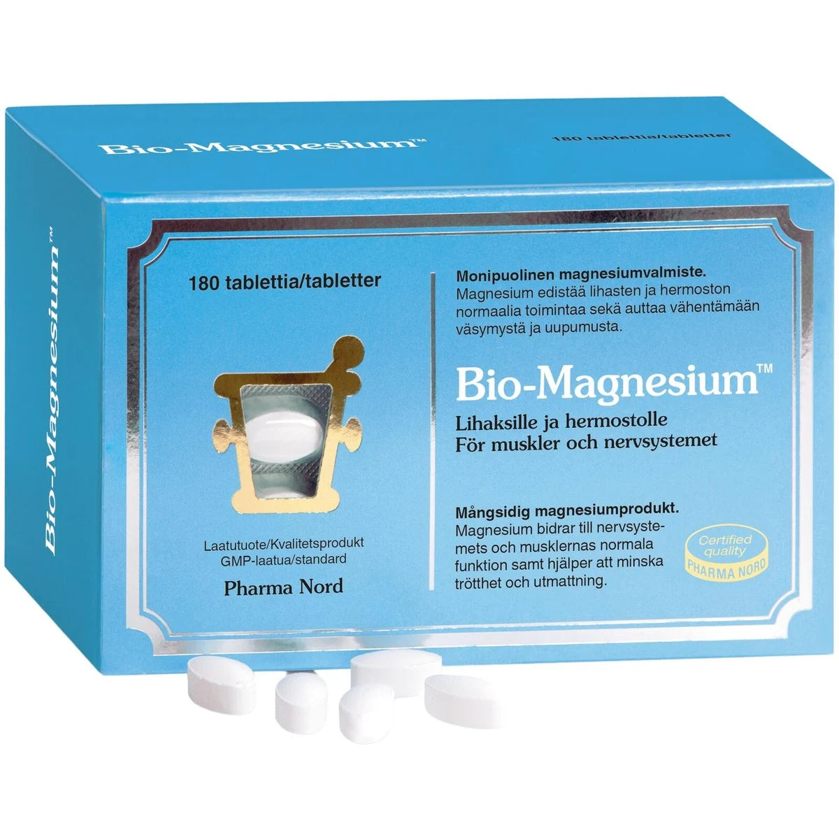 BIO-Magnesium tabletti 180 kpl monipuolinen ja hyvin imeytyvä magnesiumvalmiste