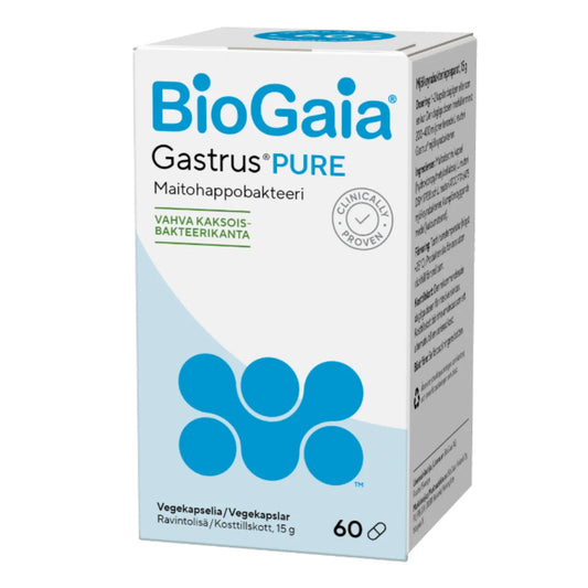 BioGaia Gastrus PURE 60 kaps maitohappobakteerikapseli