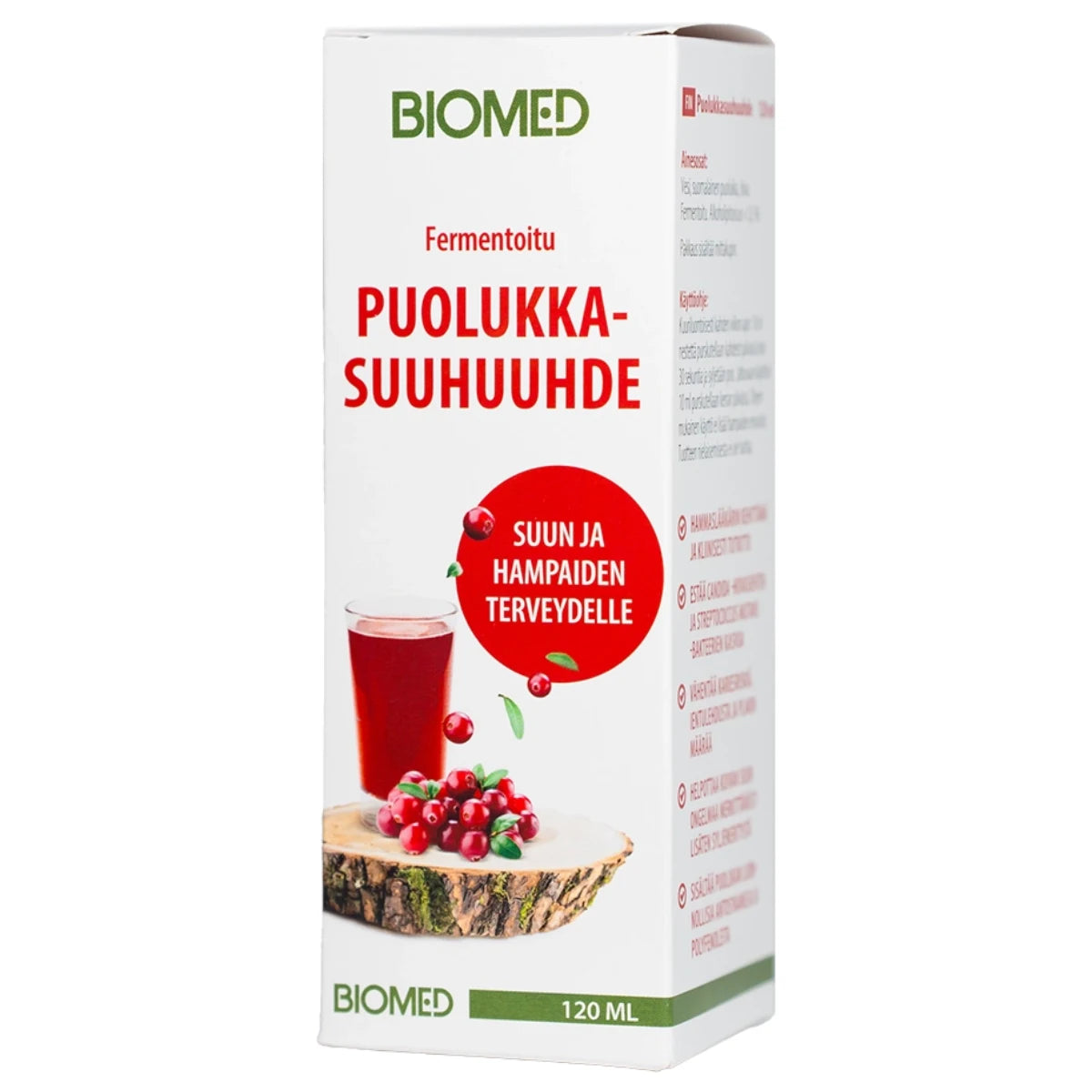 BIOMED Puolukkasuuhuuhde pullo 120 ml