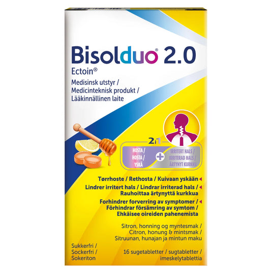 Bisolduo 2.0 imeskelytabletti 16 kpl rauhoittaa kipeää kurkkua