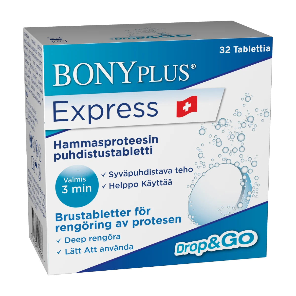 BONYPLUS Express proteesien puhdistus poretabletti 32 kpl