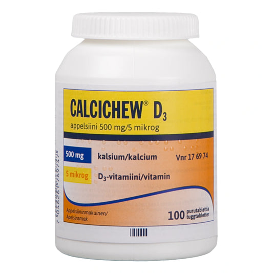 CALCICHEW D3 Appelsiini 5 mikrog/500 mg purutabletti 100 kpl