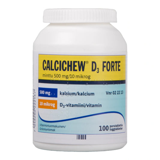 CALCICHEW D3 FORTE Minttu 500 mg/10 mikrog purutabletti 100 kpl