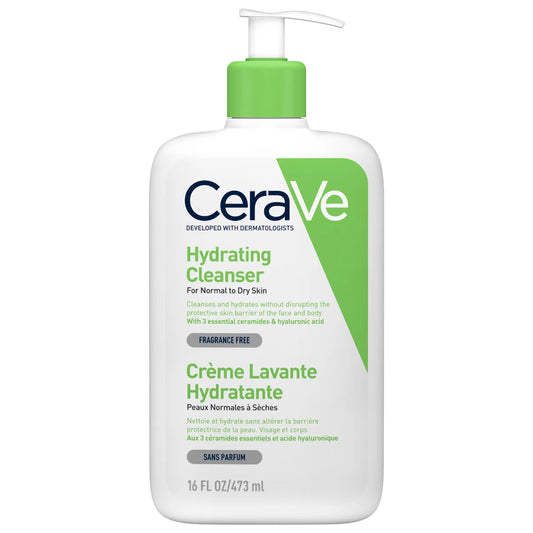 CERAVE Hydrating Cleanser puhdistustuote 473 ml puhdistaa ja kosteuttaa normaalia, kuivaa ja herkkää ihoa