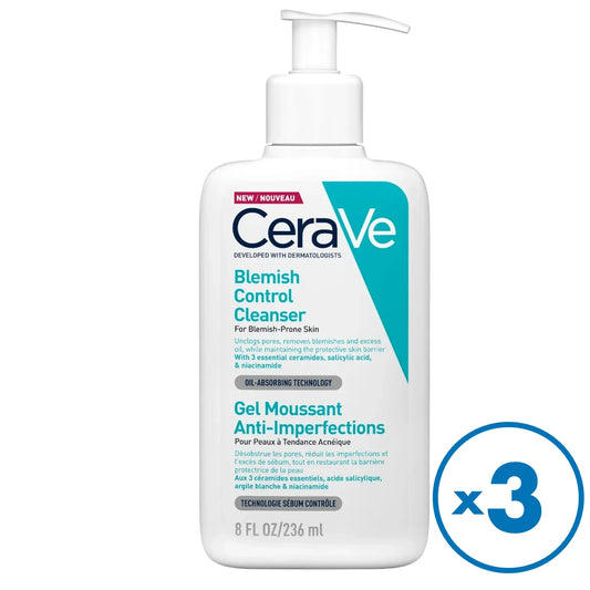 CERAVE Blemish Control Cleanser hajusteeton puhdistusgeeli 3x236 ml kampanjapakkaus