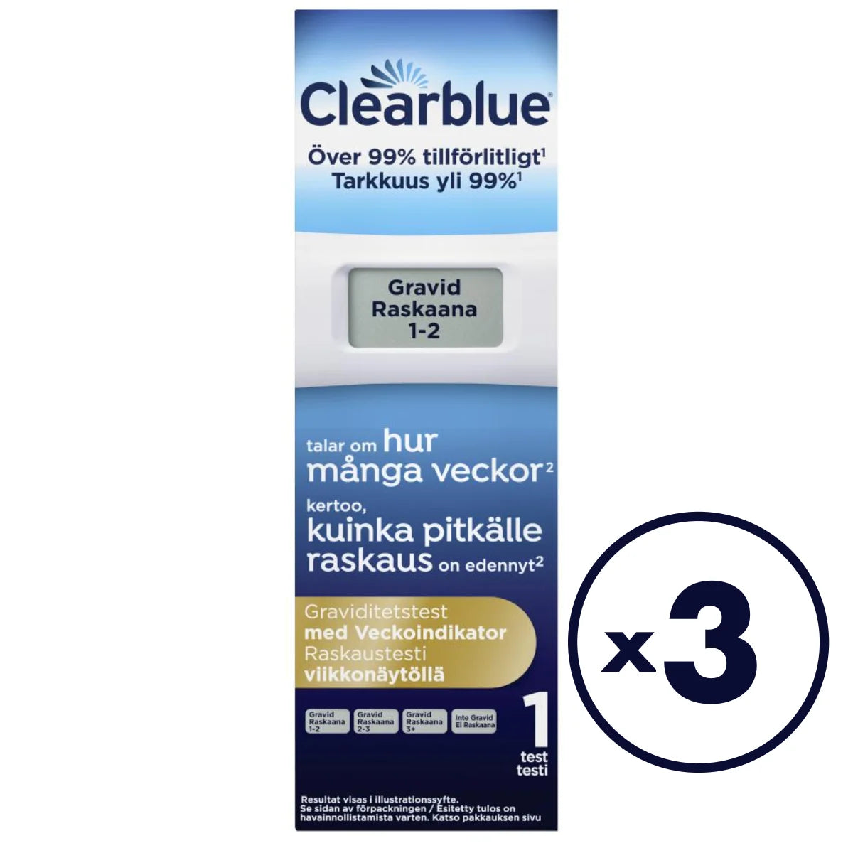 CLEARBLUE Digitaalinen raskaustesti viikkonäytöllä 3x1 kpl