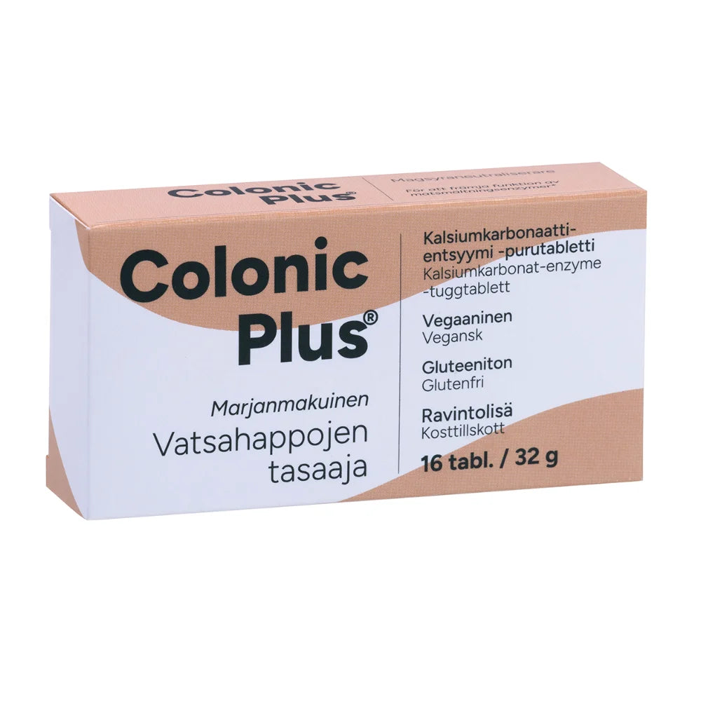 COLONIC Plus Vatsahappojen tasaaja marjanmakuinen purutabletti 16 kpl