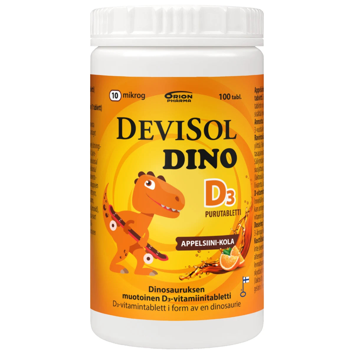 DEVISOL Dino Appelsiini-Kola 10 mikrog purutabletti 100 kpl