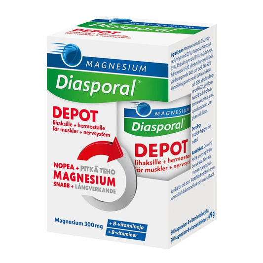 DIASPORAL Magnesium Depot + B-vitamiini pitkävaikutteinen tabletti 30 kpl