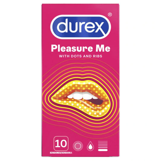 DUREX Pleasure Me kondomi 10 kpl Juomutetut ja nypytetyt kondomit