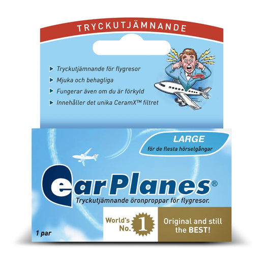 EARPLANES korvatulpat L 1 pari lentomatkoja varten