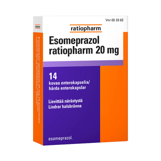 ESOMEPRAZOL RATIOPHARM 20 mg enterokapseli, kova 14 kpl