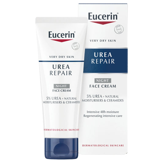 Eucerin UreaRepair Night Face Cream 5% Urea 50 ml – Hajusteeton yövoide erittäin kuivalle iholle