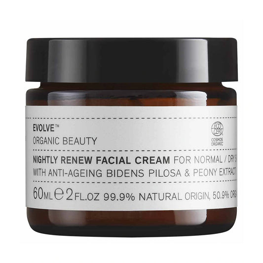 Evolve Organic Beauty Nightly Renew Facial Cream – Uudistava yövoide ikääntyvälle iholle 60 ml