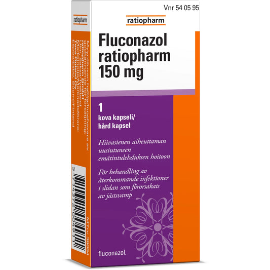 FLUCONAZOL ratiopharm kapseli, kova 150 mg 1 fol