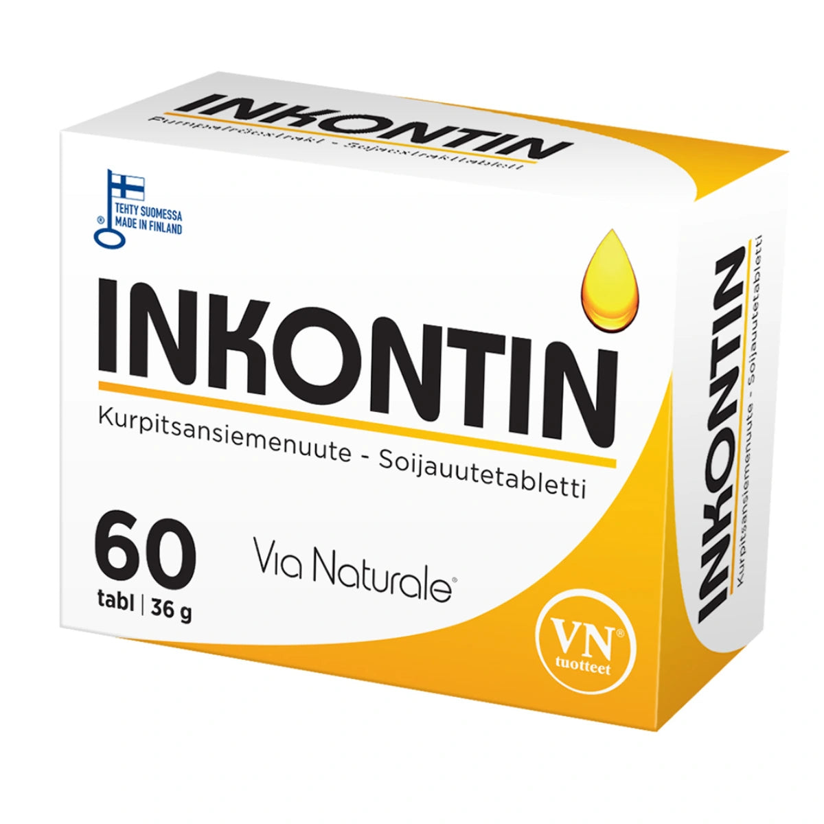 INKONTIN tabletti 60 kpl kurpitsansiemenuute-soijauutevalmiste