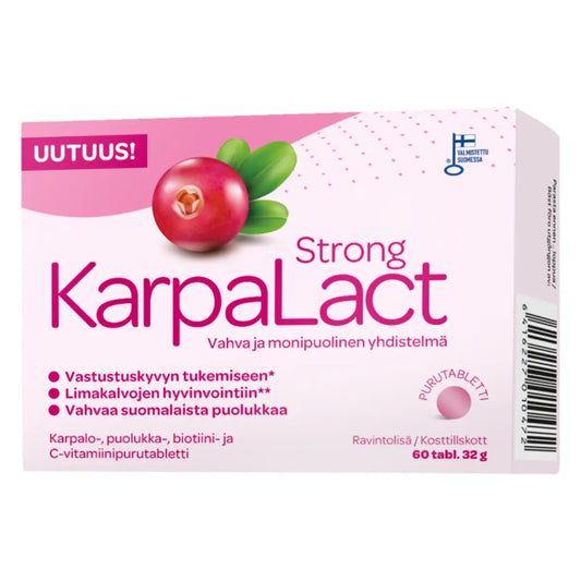 KARPALACT Strong purutabletti 60 kpl vastustuskyvyn tukemiseen ja limakalvojen hyvinvointiin