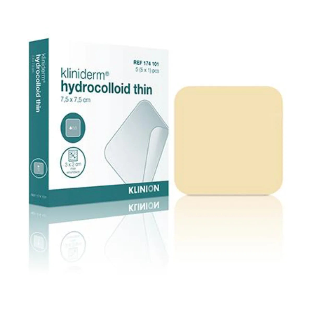 Klinion Kliniderm Hydrocolloid Thin hydrokolloidisidos 7,5 x 7,5 cm 5 kpl