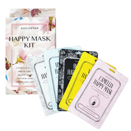 Kocostar Happy Mask Kit – Viisi erilaista 
kangasnaamiota hemmotteluhetkiin