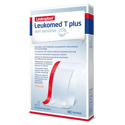 Leukomed® T Plus Skin Sensitive 8 cm x 15 cm 5 kpl – Vedenkestävä haavasidos herkälle iholle