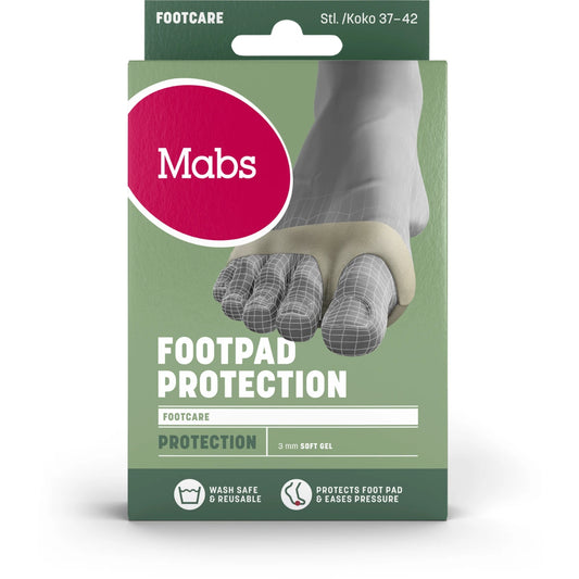 Mabs FootCare Päkiäsuoja 2 kpl keventää ja antaa iskunvaimennusta päkiälle