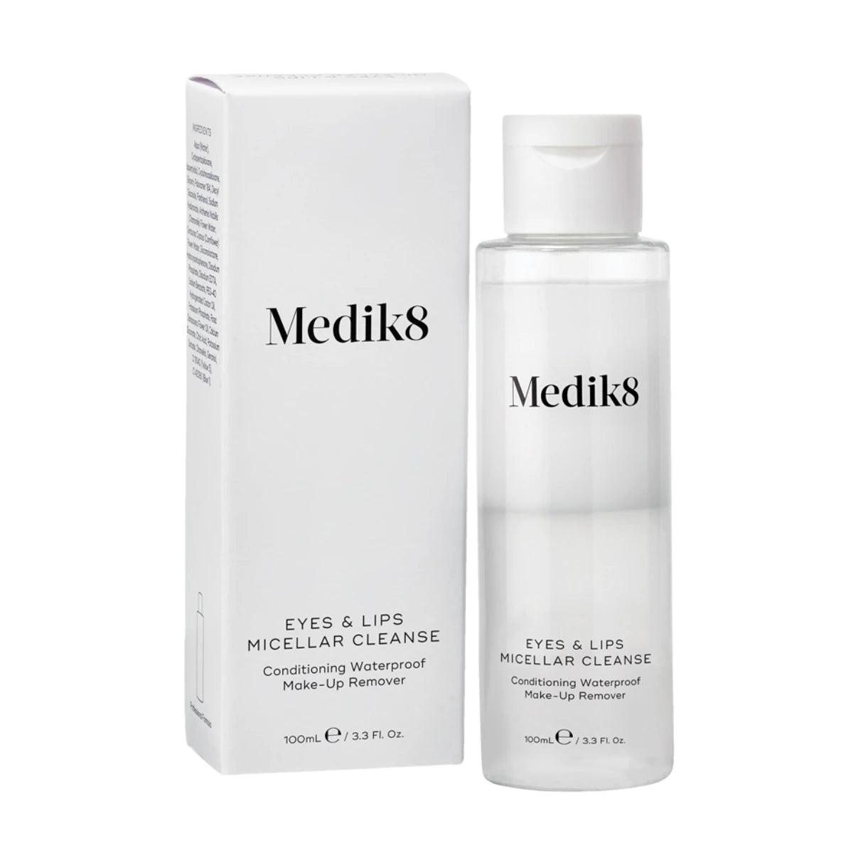 Medik8 Eyes &amp; Lips Micellar Cleanse - Hoitava vedenkestävän meikin poistoaine kolmivaiheisella misellipuhdistusteknologialla