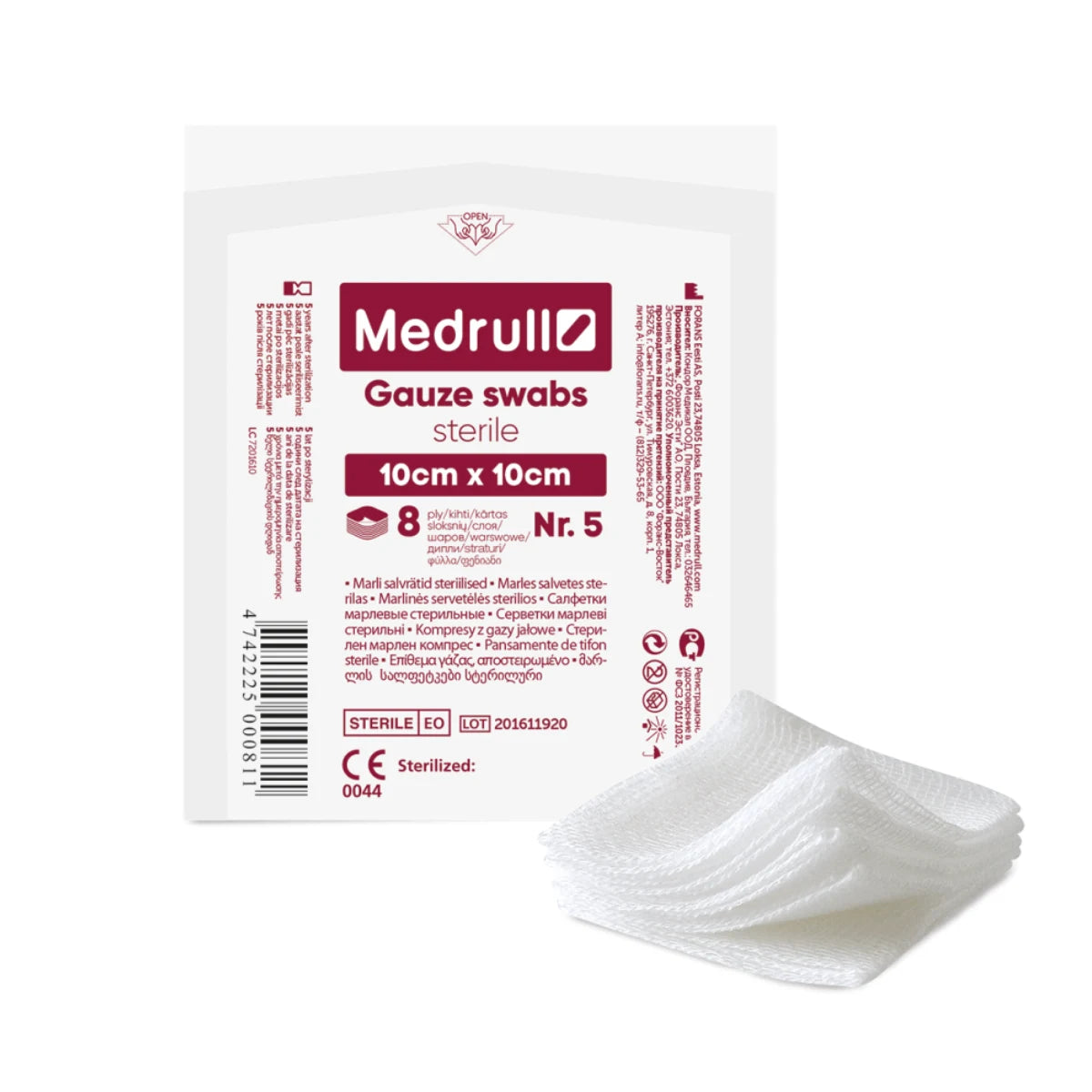 MEDRULL Gauze Swabs sideharsotaitos 8 krs 5 kpl