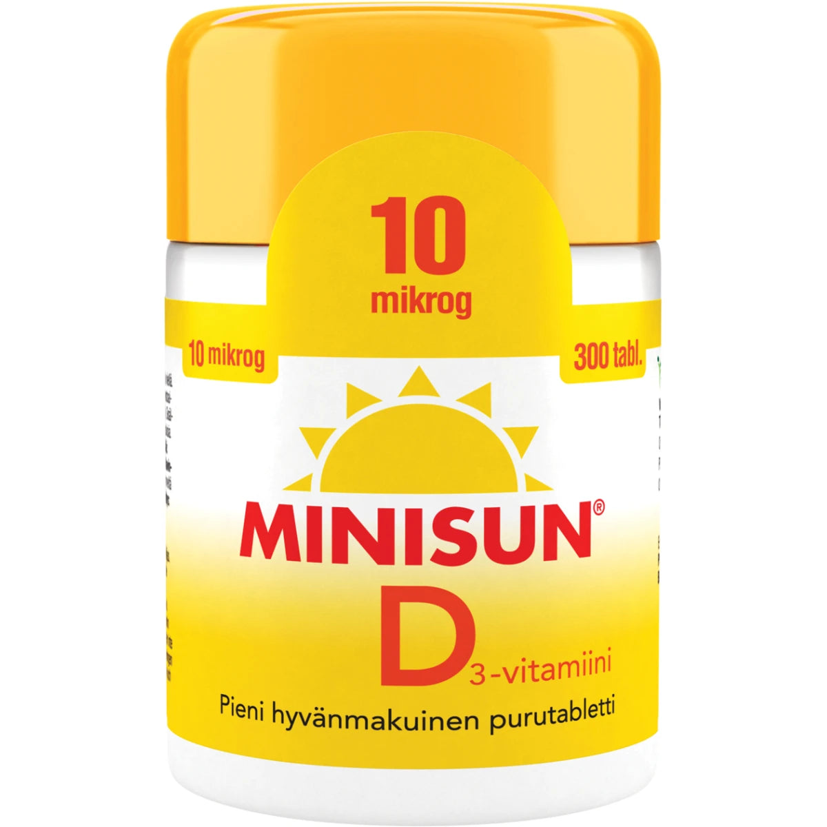 MINISUN D3-vitamiini 10 mikrog purutabletti 300 kpl hyvin imeytyvän tabletin voi niellä tai pureskella