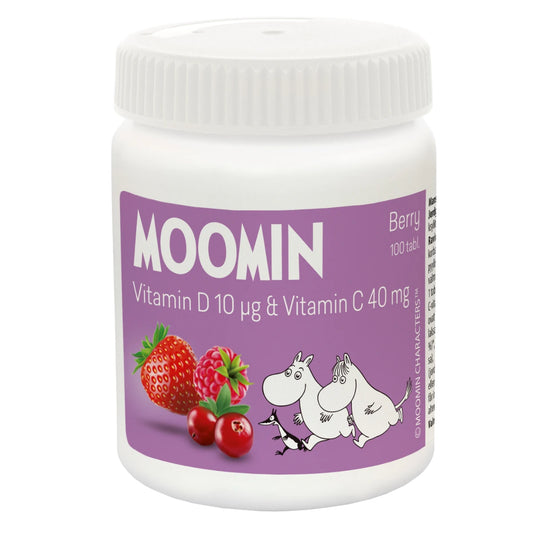 Moomin C+D-vitamin Berry purutabl 100 kpl