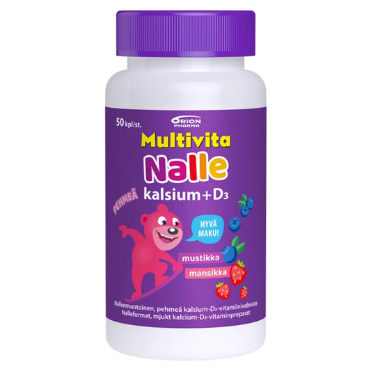 MULTIVITA Nalle Kalsium + D3 50 kpl