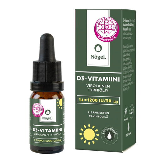 NÔGEL D3-vitamiini tyrniöljytippa 30 μg / tippa 10 ml