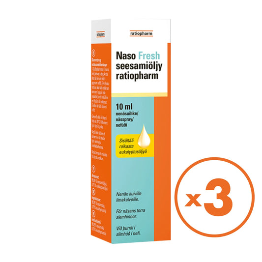 NASO Fresh seesamiöljy Ratiopharm nenäsuihke 3x10 ml