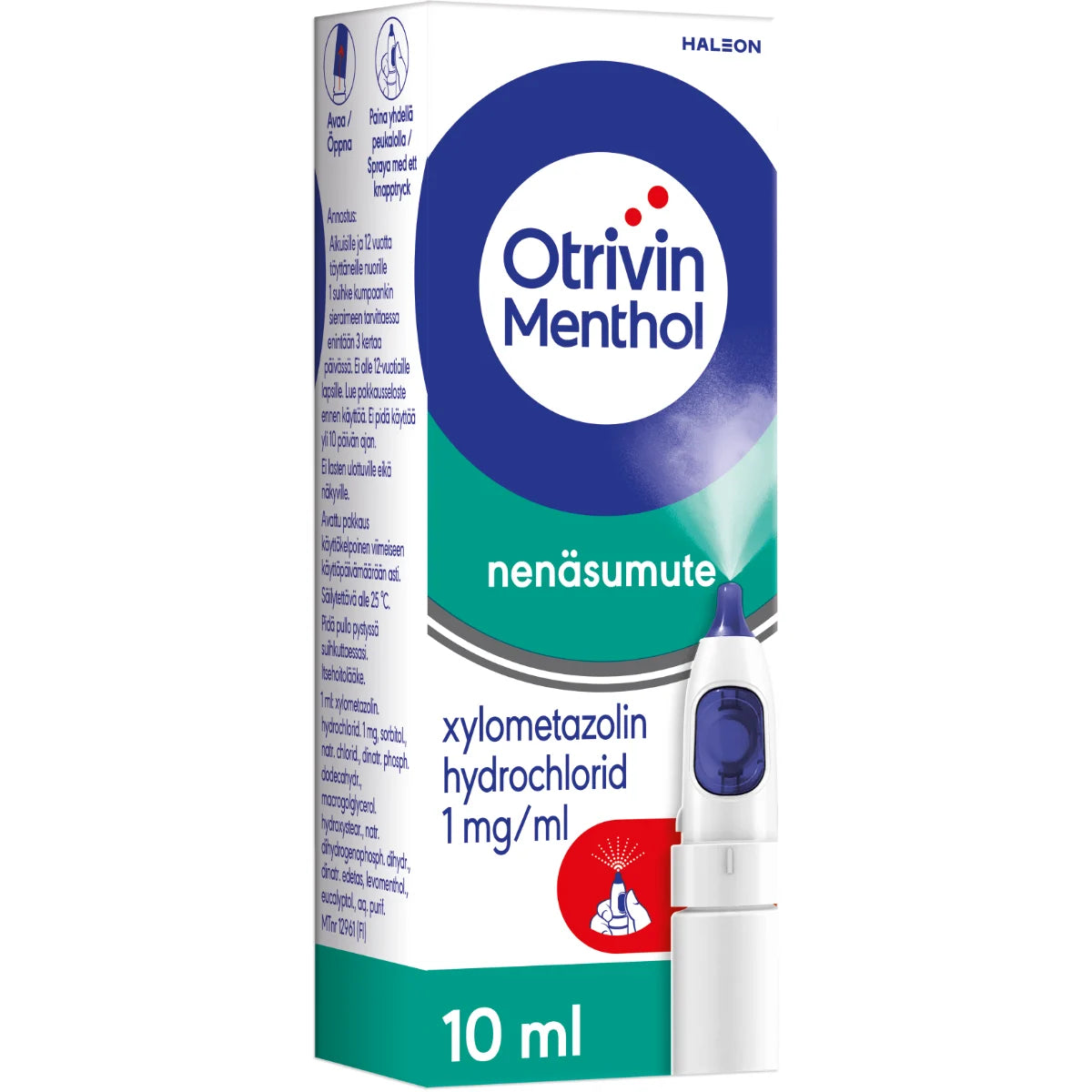 OTRIVIN MENTHOL SÄILYTYSAINEETON nenäsumute, liuos 1 mg/ml Khone-pumppu 10 ml