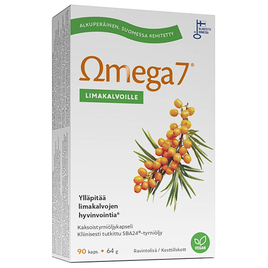 Omega7 Kaksoistyrniöljy 90 kaps limakalvoille