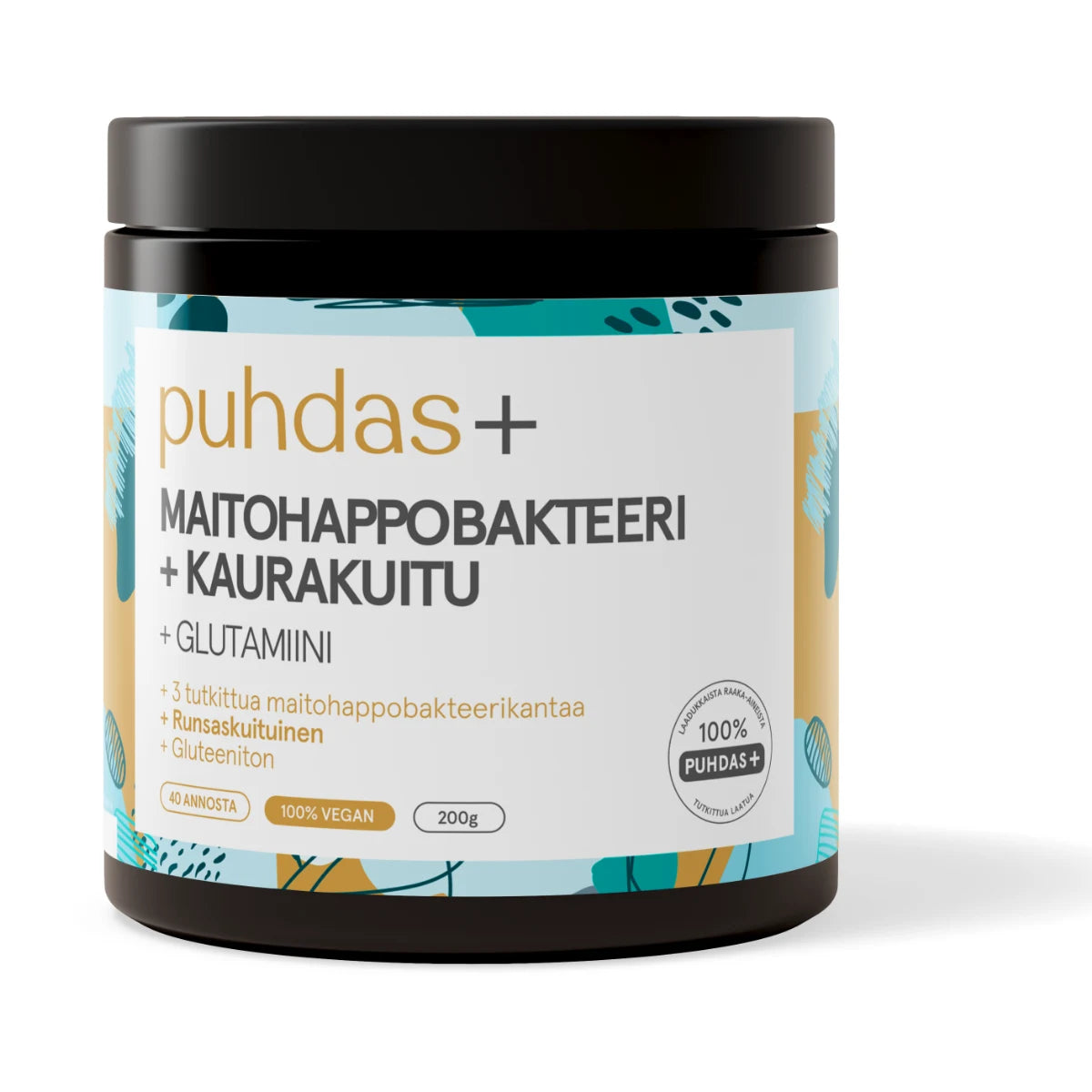 PUHDAS+ Maitohappobakteeri + Kaurakuitu ja Glutamiini 200 g