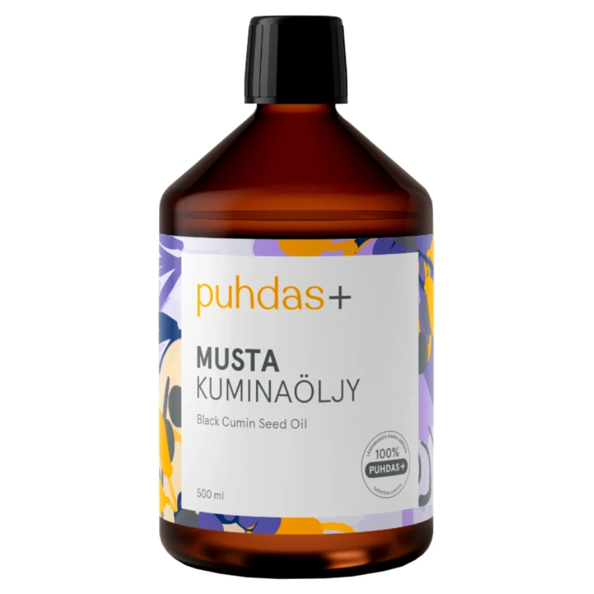 PUHDAS+ Premium 100 % Mustakuminaöljy 500 ml