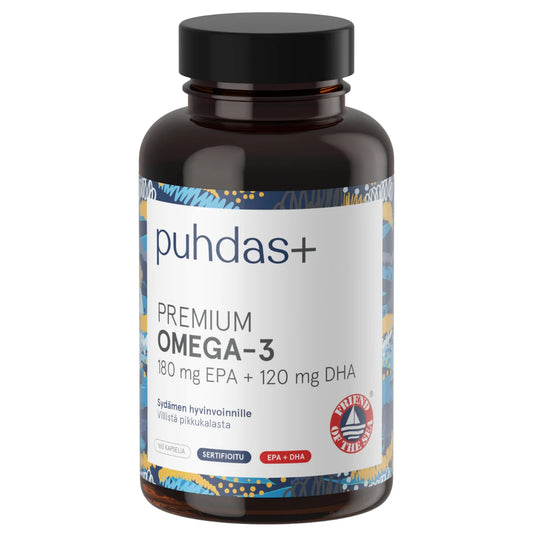 Puhdas+ Premium Omega-3  180 mg EPA / 120 mg DHA kapseli 160 kpl