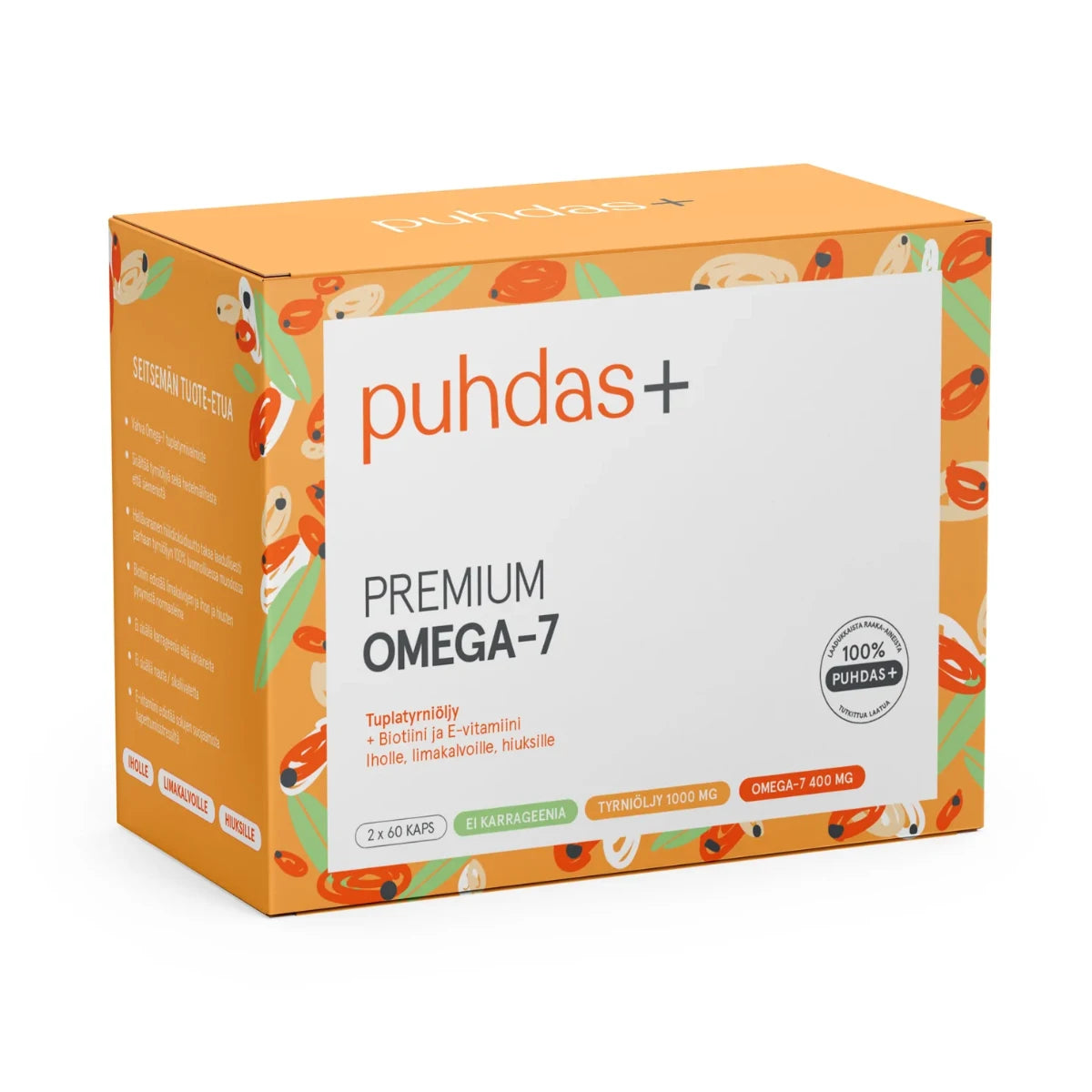 PUHDAS+ Premium Omega-7 kapseli 120 kpl