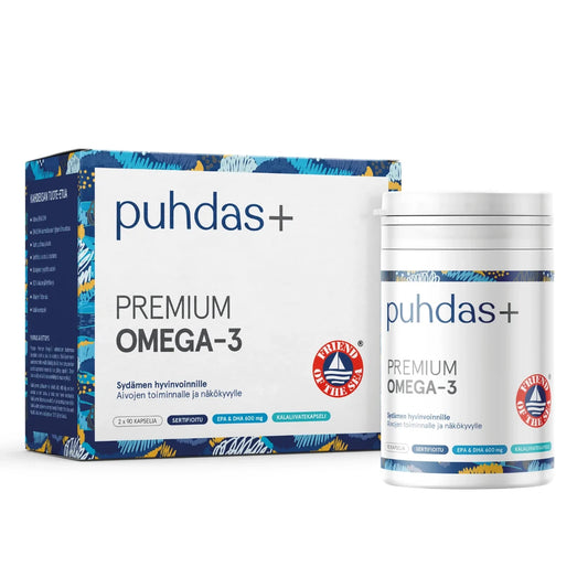 PUHDAS+ Premium omega-3 kalaöljykapseli 180 kpl