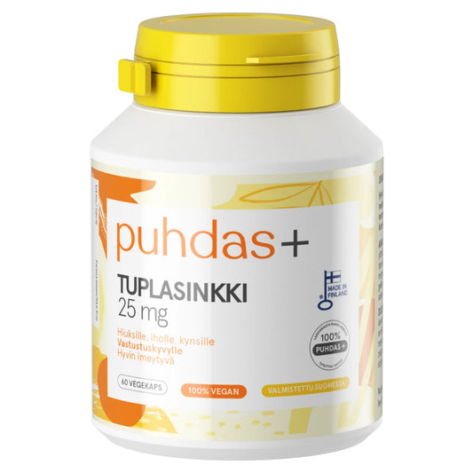 PUHDAS+ Tuplasinkki 25 mg kapseli 60 kpl